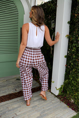 Dream Pant in Cotton Gingham Chocolate