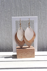 Faux Leather Leaf Earrings