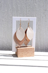 Faux Leather Leaf Earrings