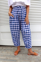 Dream Pant in Cotton Gingham Navy