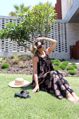 Celine Maxi Dress In Black Tea