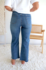 Stretchy High Waisted Wide Leg Jeans
