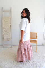 Pink Choc Polka Dot Maxi Skirt