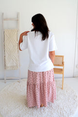 Pink Choc Polka Dot Maxi Skirt