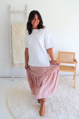 Pink Choc Polka Dot Maxi Skirt