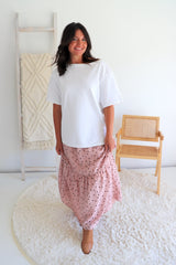 Pink Choc Polka Dot Maxi Skirt