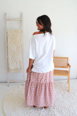 Pink Choc Polka Dot Maxi Skirt