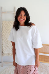 Manhattan Cotton Tee in White