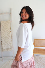 Manhattan Cotton Tee in White