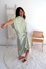 Long Kaftan In Corinthian Coast in Olive