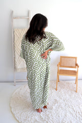 Long Kaftan In Corinthian Coast in Olive