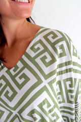 Long Kaftan In Corinthian Coast in Olive