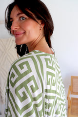 Long Kaftan In Corinthian Coast in Olive