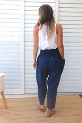 Dream Pant in Cotton Plain Navy