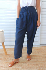 Dream Pant in Cotton Plain Navy