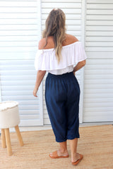 Dream Pant in Cotton Plain Navy