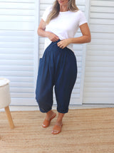 Dream Pant in Cotton Plain Navy