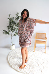 Ultimate Short Beach Dress In Mosaic Earth