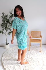 Ultimate Short Beach Dress In Mosaic Mint
