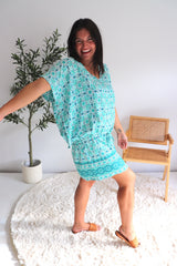 Ultimate Short Beach Dress In Mosaic Mint