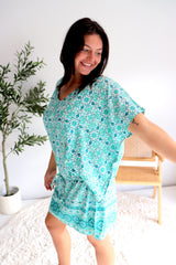 Ultimate Short Beach Dress In Mosaic Mint