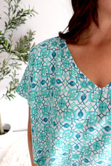 Ultimate Short Beach Dress In Mosaic Mint