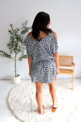 Short Grecian Dress In Pebble Grey