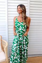 Kate Maxi in Ocean Abstract Green