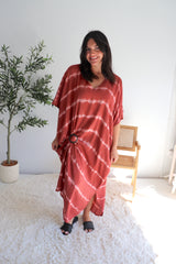 Long Kaftan in Sienna Tie Dye