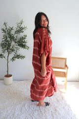 Long Kaftan in Sienna Tie Dye