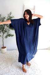 Long Kaftan In Classic Navy