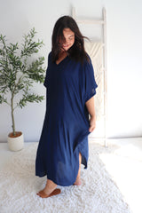 Long Kaftan In Classic Navy