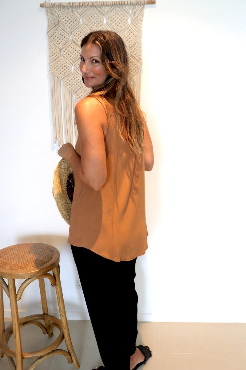 Seabreeze Singlet Top in Cinnamon