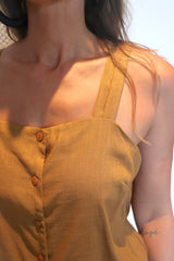 Coastal Linen Blend Cami in Cinnamon