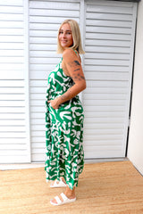 Kate Maxi in Ocean Abstract Green