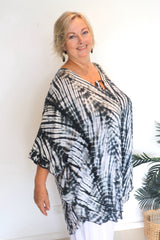 Set Free Batwing Top/Dress In Charcoal