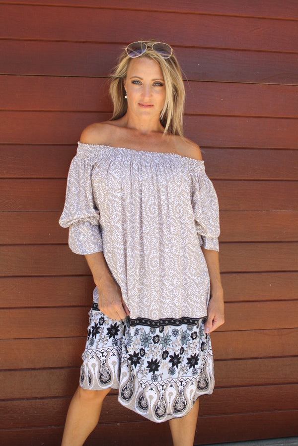 Laguna Dress in Taupe Fern