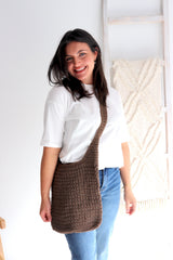 Amalfi Large Crochet Bag in Chocolate