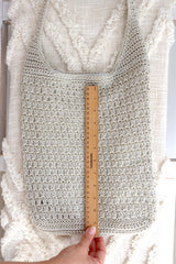 Amalfi Large Crochet Bag in Sand