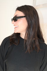 Marli Black Rectangular Sunglasses