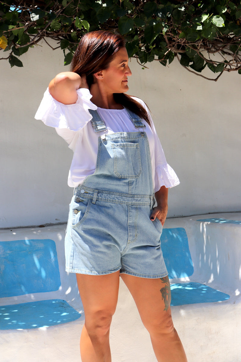 Denim Short Overalls Jumpsuit