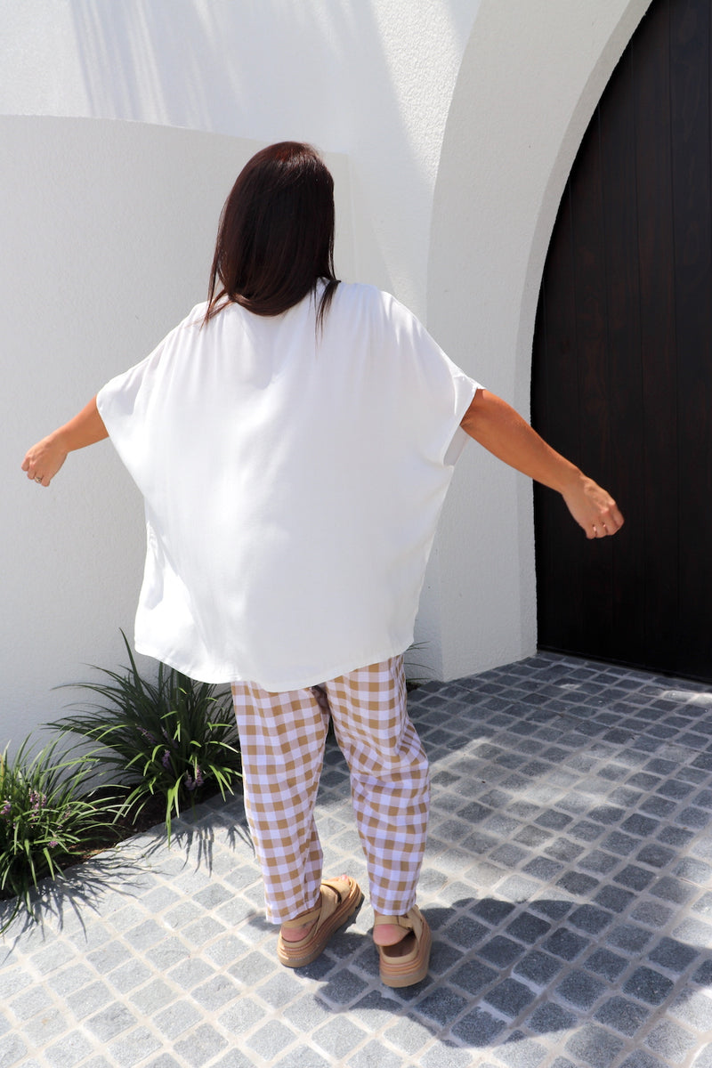 Relaxed Boho One Size Top in White