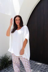 Relaxed Boho One Size Top in White