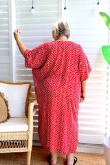 Long Kaftan In Metric Red