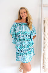 Holiday Dreaming Short Beach Dress/Top In Mint Diamond
