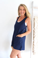 Paris Jumpsuit 100% Cotton In Navy