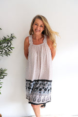 Vienna Dress in Taupe Fern
