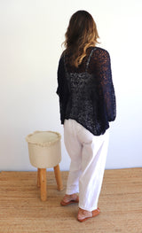 Travel Overlay Knit Top in Navy - Back in stock Mid May 25