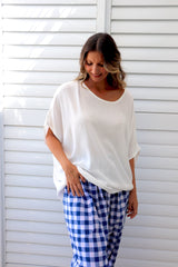 Relaxed Boho One Size Top in White