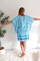 Ultimate Short Beach Dress In Mosaic Blue
